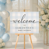 Blue Gingham Welcome Sign ポスター