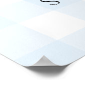 Blue Gingham Welcome Sign ポスター (角)