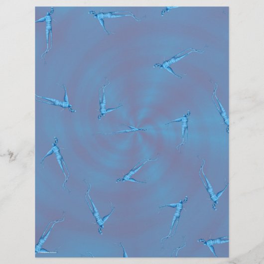 Blue Ginseng Man Scrapbook Paper 2-Sided Page (裏面)