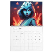 Blue Girl Calendar カレンダー (2月 2027)