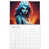 Blue Girl Calendar カレンダー (1月 2027)
