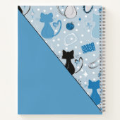 Blue Girly Mid-Century Salon ノートブック (裏面)