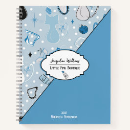 Blue Girly Mid-Century Salon ノートブック