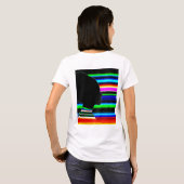Blue Glitch Profile – Pop Art T‑Shirt Tシャツ (裏面フル)