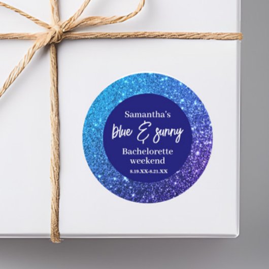 Blue Glitter Bachelorette Party  ラウンドシール