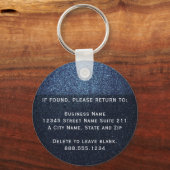 Blue Glitter Business Logo Fleet Office Employee  キーホルダー (裏面)