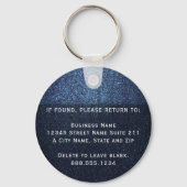 Blue Glitter Business Logo Fleet Office Employee  キーホルダー (裏面)