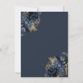 Blue Glitter Dress,Roses,Butterflies Quinceañera 招待状 (裏面)