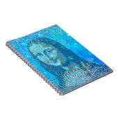 Blue Glitter Leonardo Da Vinci Gioconda ノートブック (右側)