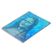 Blue Glitter Leonardo Da Vinci Gioconda ノートブック (左側)