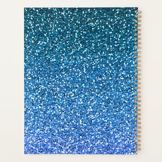 Blue Glitter Monogram  プランナー手帳 (裏面)