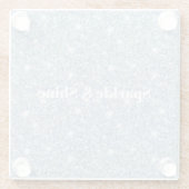 Blue Glitter Sparkle ガラスコースター (裏面)