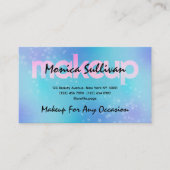 Blue glitter sparkly Makeup artist 名刺 (正面)