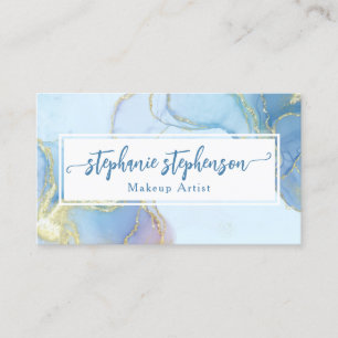 Blue Glitter Watercolor Fashion Stylist Modern 名刺