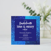 Blue Glitter Weekend Bachelorette Party Invitation 招待状 (スタンド正面)