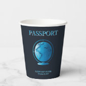 Blue Globe Passport Travel Baby Shower 紙コップ (裏面)