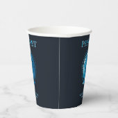 Blue Globe Passport Travel Baby Shower 紙コップ (右)