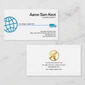 Blue Globe Trucking Line Logisticsスタイリッシュマネージャ 名刺 (正面/裏面)