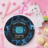 Blue Glowハンドヘルドコンソール ペーパープレート (パーティー)