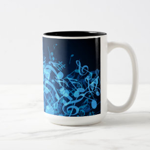 Blue Glowミュージックノート ツートーンマグカップ