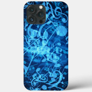 Blue Glowミュージックノート iPhone 13 Pro Maxケース
