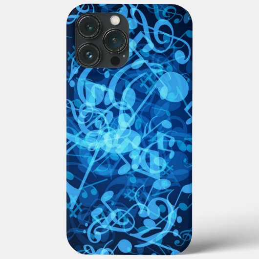 Blue Glowミュージックノート Case-Mate iPhoneケース (裏面)