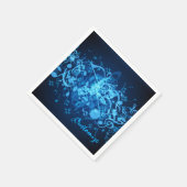 Blue Glow Music Notesのナプキン スタンダードカクテルナプキン (角)