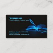 Blue Glow of Wisdom: Pen and Book in Darkness 名刺 (裏面)