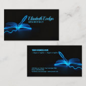 Blue Glow of Wisdom: Pen and Book in Darkness 名刺 (正面/裏面)