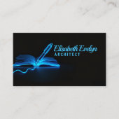 Blue Glow of Wisdom: Pen and Book in Darkness 名刺 (正面)