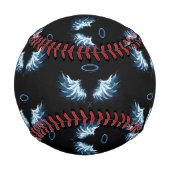 Blue Glowing Angel Wings on black background 野球ボール (裏面)