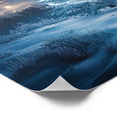 Blue Glowing Winter Night Christmas Tree ポスター (角)