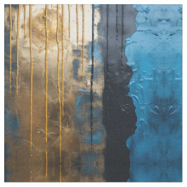 Blue Gold Abstract Seamless Pattern Fabric ファブリック