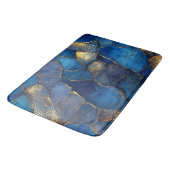 Blue Gold Agate Mosaic Luxury Cobalt Stone  バスマット (アングル)