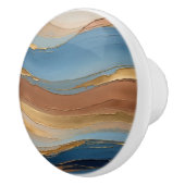 Blue gold and bronze brush strokes セラミックノブ (右)