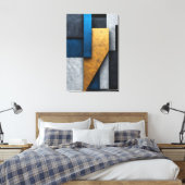 Blue, Gold and Concrete キャンバスプリント (インサイチュ (寝室))