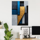 Blue, Gold and Concrete ポスター (ホームオフィス)