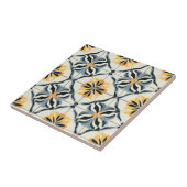 Blue Gold and Off White Pattern Ceramic Tile タイル (側面)