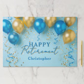 Blue & Gold Balloons Happy Retirement Placemat ペーパーパッド (インサイチュ)