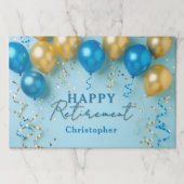 Blue & Gold Balloons Happy Retirement Placemat ペーパーパッド (正面)