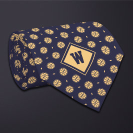 Blue Gold Basketball Icon Necktie ネクタイ