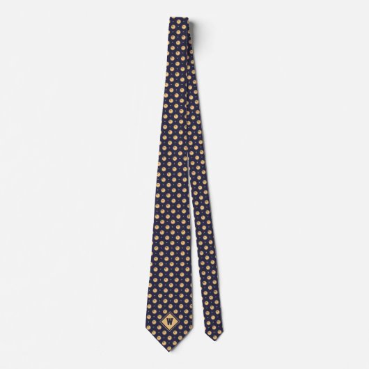 Blue Gold Bowling Ball Icon Necktie ネクタイ (正面)