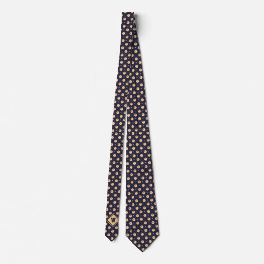 Blue Gold Bowling Ball Icon Necktie ネクタイ (裏面)