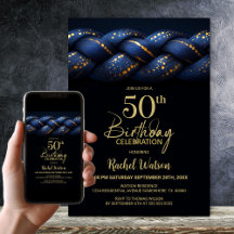 Blue Gold Braid 50th Birthday Party