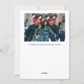 Blue Gold Christmas Tree Photo Personalized シーズンカード (裏面)