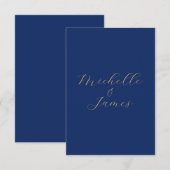 Blue & Gold Colors Professional Trendy Modern Name サンキューカード (正面/裏面)