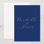 Blue & Gold Colors Professional Trendy Modern Name シーズンカード (正面/裏面)