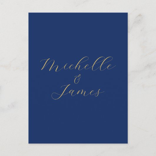 Blue & Gold Colors Professional Trendy Modern Name シーズンポストカード (正面)