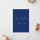 Blue & Gold Colors Professional Trendy Modern Name ノートカード (正面/裏面インサイチュ)