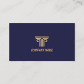 Blue Gold Corporate QR Code Business Card 名刺 (正面)